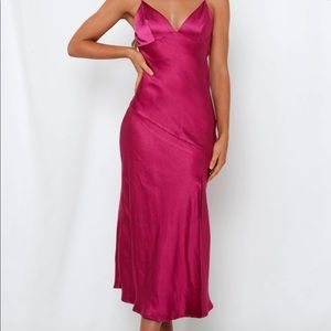 Hello Molly Asking For A Friend Midi Dress Fuchsia